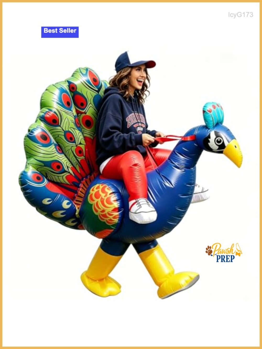 Inflatable Ride-On Peacock Costume Adult One Size Halloween Cosplay